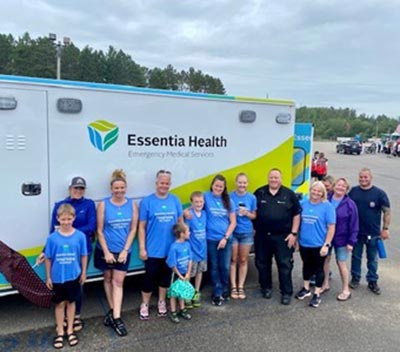 group next to ambulance